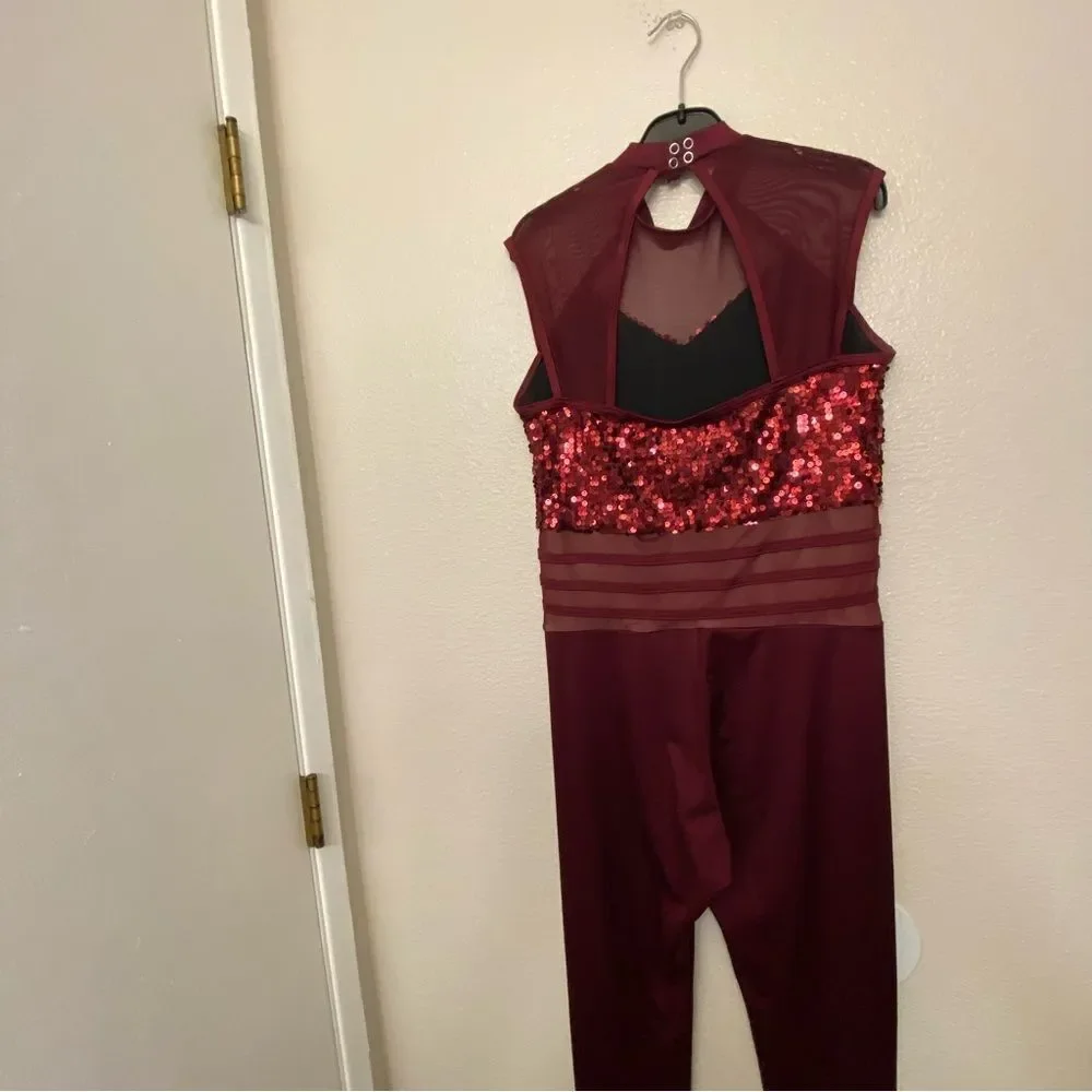 Weissman dance costume burgundy red